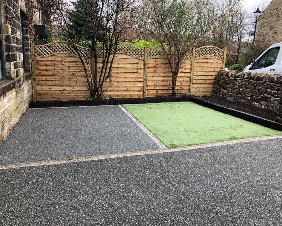 Grey resin driveway in Bramhall